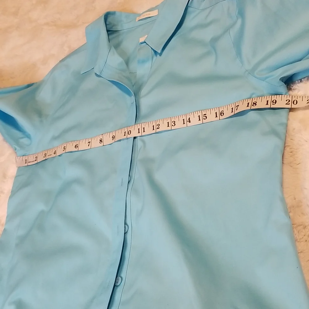 Chico's No Iron Top 3/4 Sleeve Blue Size Small NWOT - Picture 4 of 7